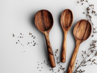 Poster - Wooden Spoons on Table