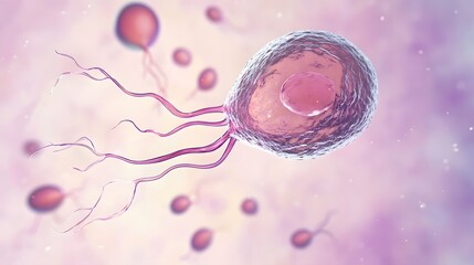 Aufkleber - Captivating microscopic image showcasing the intricate and dynamic cellular structures and processes such as mitosis embryonic development and molecular interactions