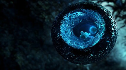 Aufkleber - Captivating microscopic patterns and textures revealing the intricate cellular world showcasing the beauty of scientific and technological advancement