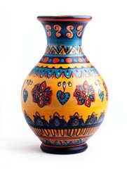 Wall Mural - Colorful vase on white surface