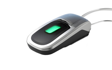 Poster - A digital fingerprint scanner with a glowing effect, isolated on a empty plain background