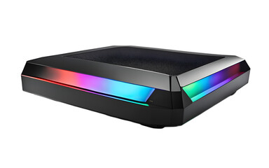 Poster - A sleek gaming router with RGB lighting, isolated on a empty plain background