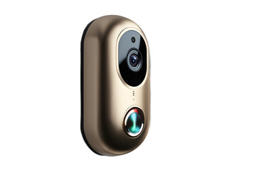 Poster - A smart doorbell camera with night vision, isolated on a empty plain background