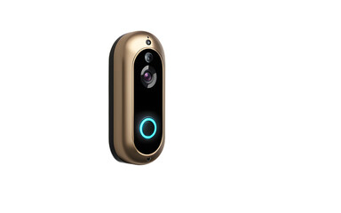 Poster - A smart doorbell camera with night vision, isolated on a empty plain background