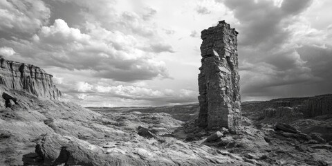 Wall Mural - Rock Formation in Black and White