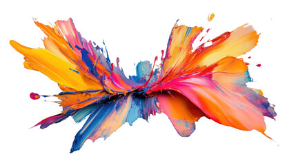 Poster - Colorful paint splashing with transparent background