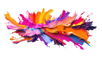 Poster - Colorful paint splashing exploding with transparent background