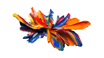Poster - Colorful paint splashing and mixing together on transparent background