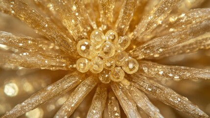 Poster - Abstract golden sparkles radiating soft light, creating a luxurious and inviting atmosphere for interior design inspiration.