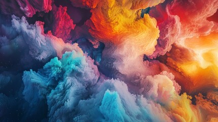 Poster - Swirling patterns of brilliant colors manifest in a breathtaking abstract formation that captivates the senses