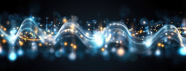 Poster - abstract representation of a sound wave showcases colorful spectrum patterns in red and purple again
