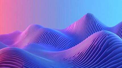 Poster - Dynamic abstract light waves in deep violet and bright blue, forming a hypnotic, high-tech glowing design.