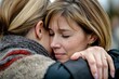 © Roman - Emotional embrace between two caucasian adult women outdoors