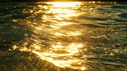 Poster - Glowing golden fluid patterns rippling like molten metal, creating a rich and opulent abstract background.