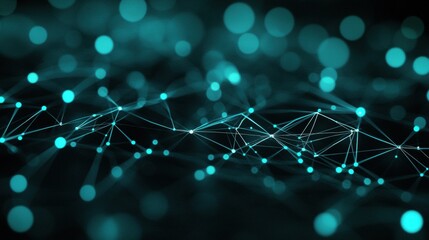 Wall Mural - Blue background with a series of dots that are connected to each other