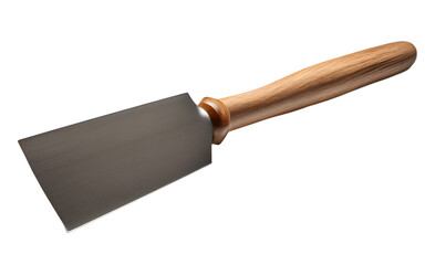 Poster - A sharpened chisel with a wooden handle, isolated on a empty plain background