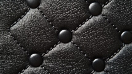 Poster - Black Leather Surface Close-Up