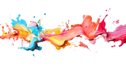 Poster - colorful paint splashing in the air with transparent background