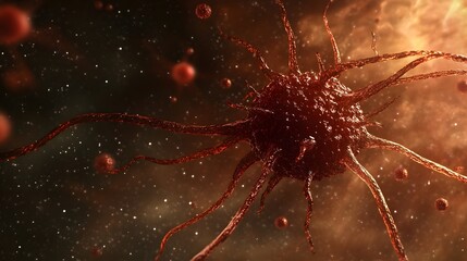 Aufkleber - Cosmic Explosion in Vibrant Stellar Atmosphere Reveals Dramatic Galaxy Cluster Formation with Glowing Cosmic Particles and Luminous Interstellar Energy