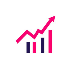 Poster - Colorful Graph Arrow Growth Trend Financial Business Progress Image