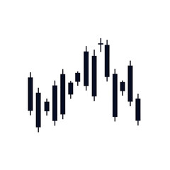 Poster - Stock Market Candlestick Chart with Upward Trend Indicator