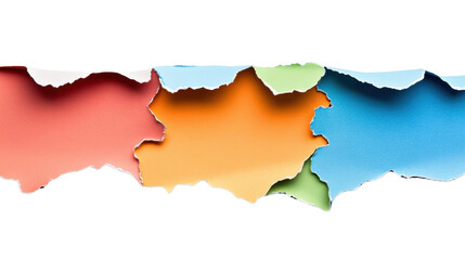 Poster - Colorful torn paper with transparent background creating abstract design