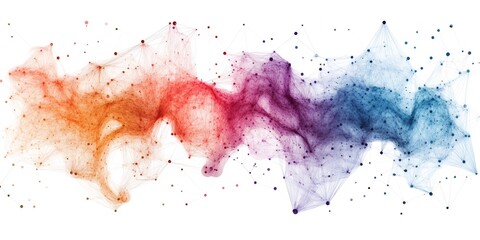 Poster - Colorful plexus network is connecting data points with lines and dots