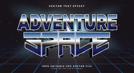 Leinwandbilder - Adventure Space 3D editable text effect Template Suitable for galaxy theme
