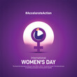 © Artist Rubel - international women's day. international women's day creative banner, poster, social media post, postcard, background, template, greetings card, backdrop, cover design etc. Accelerate Action. IWD 2025