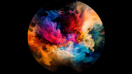Poster - Swirling colors create a vibrant abstract pattern resembling a cosmic phenomenon