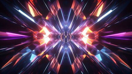 Aufkleber - Explosive and shimmering celestial fractal burst of luminous digital radiance with vibrant rays of light glowing energy and a surreal futuristic aesthetic  This dynamic
