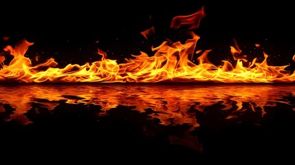 Poster - Fiery Blaze of Furious Flames Consuming the Environment with Uncontrollable Intensity and Catastrophic Force  Dramatic and Apocalyptic Scene of Scorching Combustion and Raging Wildfire