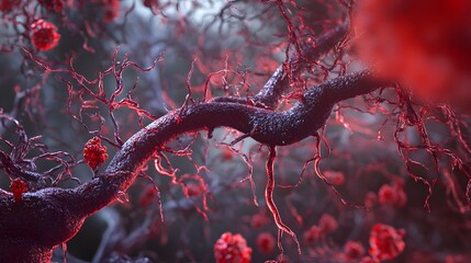 Aufkleber - Frozen crimson red berries and icy branches in a dramatic moody winter landscape  nature scene with textural details and a minimalist conceptual feel