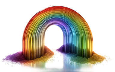 Poster - A glowing rainbow with a full spectrum of colors, isolated on a empty plain background