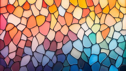 Poster - Colorful mosaic pattern featuring various shapes and hues blending seamlessly, creating a vibrant and artistic visual appeal.