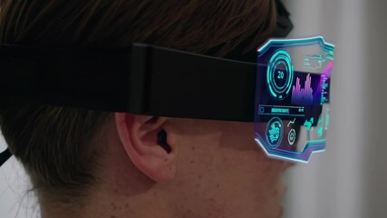 Leinwandbilder - Innovative display technology showcased through advanced augmented reality glasses in a modern setting