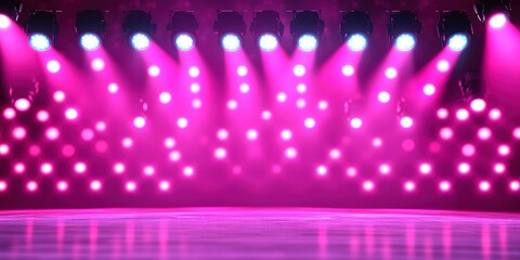 Poster - Bright pink stage lights illuminate a performance area ready for an exciting show at an entertainment venue