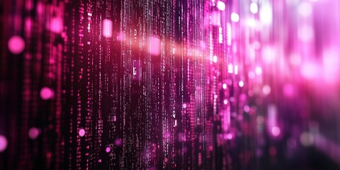 Poster - Colorful digital abstract background depicting data streams and glowing particles in a dynamic display of technology