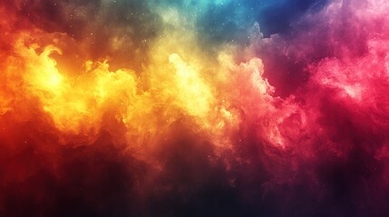 Poster - Vibrant abstract cloud of colors blending in a cosmic backdrop, creating a mesmerizing visual of swirling hues and textures.