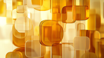 Poster - Contemporary abstract design featuring warm colors and geometric shapes in a bright setting