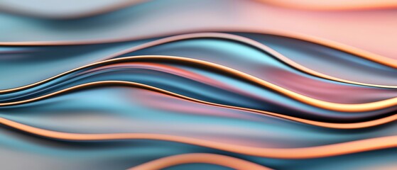 Poster - Abstract waves in soft colors create a smooth, flowing visual effect for design projects.