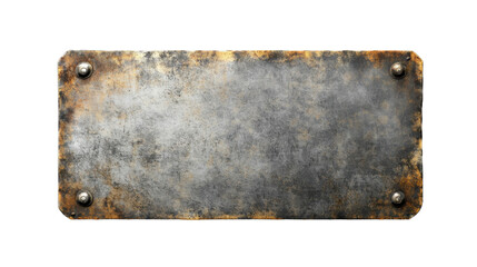 Poster - Rusty metal plate with rivets on transparent background