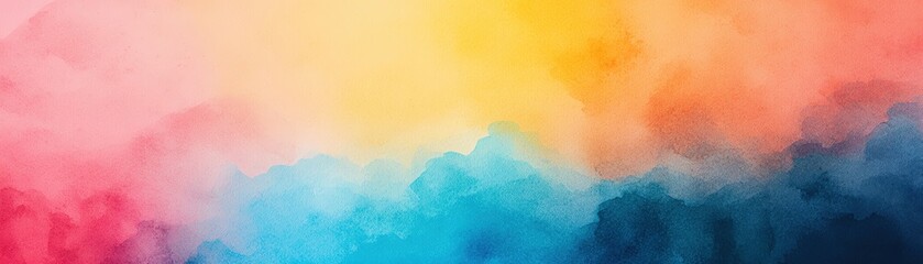 Poster - Colorful abstract watercolor background with vibrant hues of blue, orange, and pink gradients.