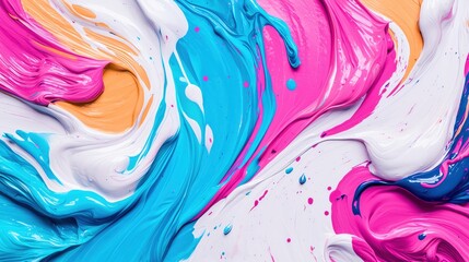 Poster - Colorful abstract paint swirl with vibrant hues creating a dynamic artistic background.