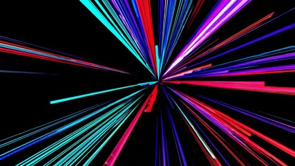 Poster - colorful light streaks on a black background, abstract digital concept