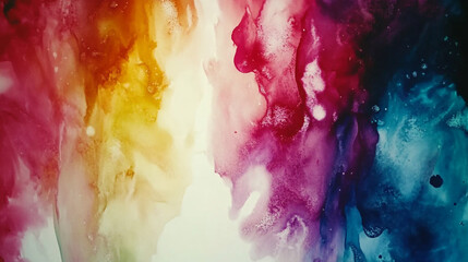 Poster - Colorful abstract painting displaying vibrant hues blending together in a harmonious design