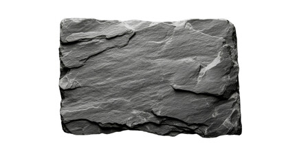 Poster - Rectangular piece of slate stone isolated on transparent background