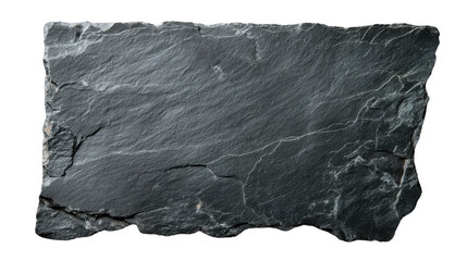 Poster - Rectangular piece of slate rock isolated on transparent background