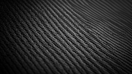 Poster - Textured pattern of woven fabric displayed in monochrome colors and intricate details