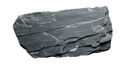 Poster - Raw grey slate rock isolated on transparent background